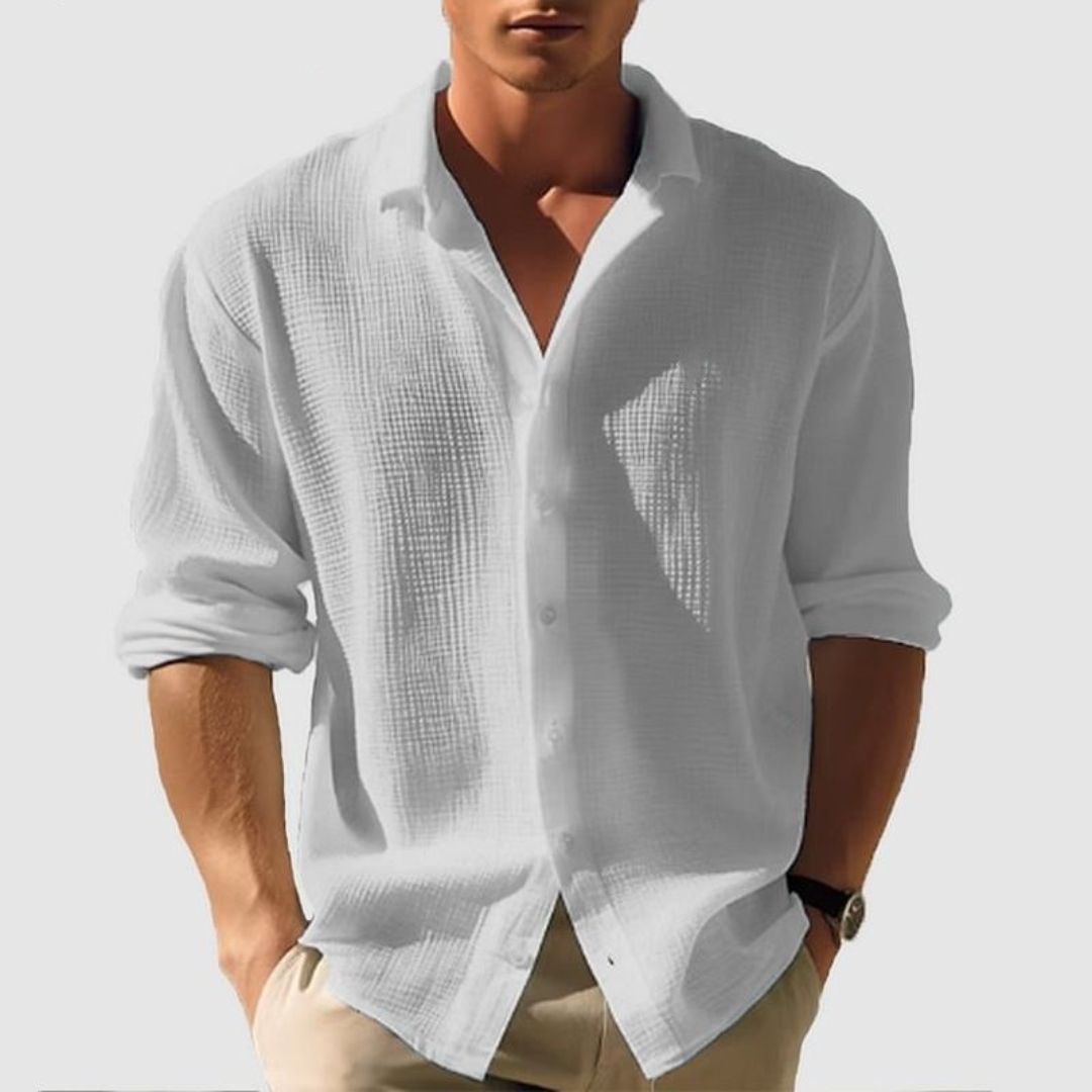 Jayden | Men's Casual Cotton Waffle Shirt with Long Sleeves